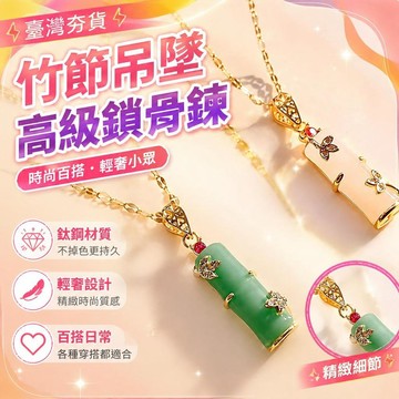 ⚡臺灣倉出⚡優選⭐鈦鋼項鍊女不掉色時尚百搭竹節吊墜輕奢小衆鎖骨鏈高級感飾品