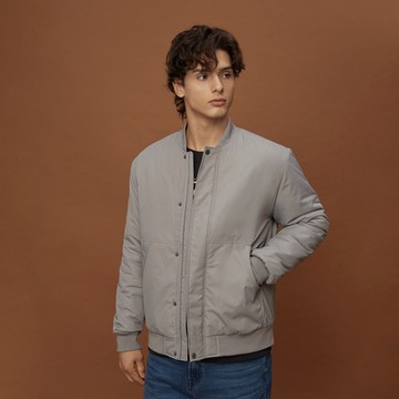 GIORDANO 男裝飛行外套 E care輕暖系列 - 93 鯊魚灰