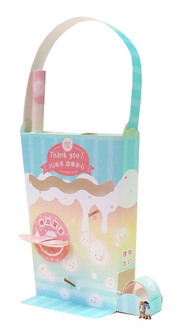 3Q奶茶扭蛋卡【立體手作DIY】