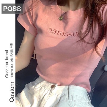 【JDUDS】 【現貨快發】韓系新款 字母刺繡  短袖T恤 修身 學生衣服 女上衣 女裝 女生短袖 簡約刺繡 修身 顯瘦