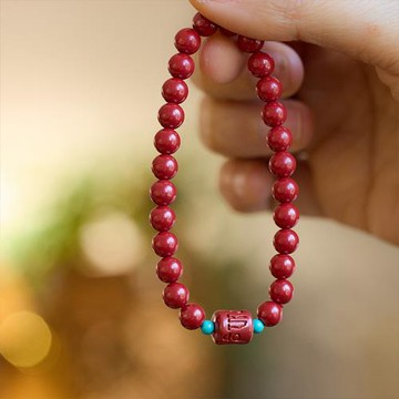 ANGEL 六字真圈帝王砂串珠手鍊(紅色)