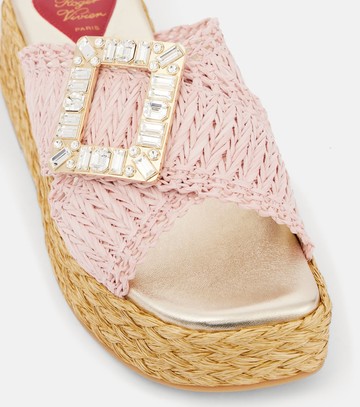 Roger Vivier Espa 60 embellished raffia espadrille sandals