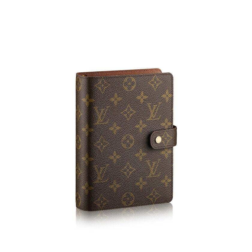 ルイヴィトン LOUIS VUITTON 手帳カバー ダイアリー ブラウン モノグラム キャンバス レザー