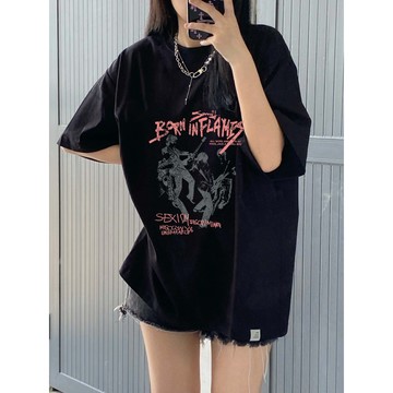 【PRPN】100%純棉 短袖女 美式短袖 印花 t恤 寬鬆上衣 潮流衣服 夏天穿搭