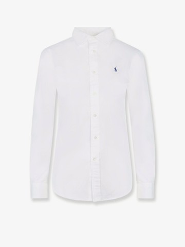 Cotton popeline shirt with logo embroidery - POLO RALPH LAUREN - gender_Woman