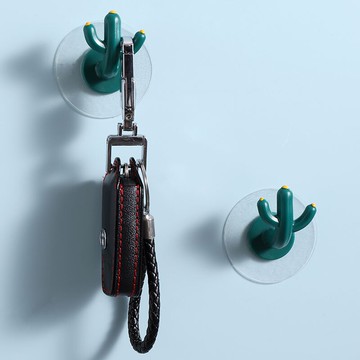 仙人掌掛鉤壁掛強力無痕門后粘膠掛勾免打孔創意可愛墻壁裝飾粘鉤