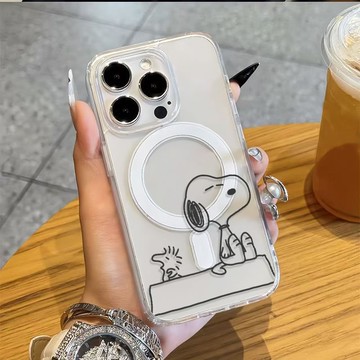 免運+隔日🚚Magsafe磁吸手機殼 治癒史努比 蘋果17promax 16 15plus 14 13 12 11防摔