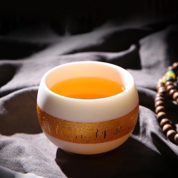 弘一法師敬書心經德化白瓷茶杯羊脂玉瓷杯主人杯個人單杯陶瓷茶杯
