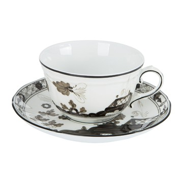 義大利 Richard Ginori 仿古花園系列 茶杯底盤組 白色