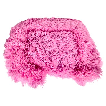 柔軟寵物毛絨床 - M 長毛絨布+防滑底布+PP棉 尺寸：60*48*15CM 淨重：約1KG  亮粉色  1組