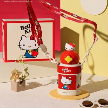 【BEDDYBEAR】杯具熊星辰雙飲兒童保溫杯帶吸管直飲蓋KT凱蒂貓女可愛便攜 600ml