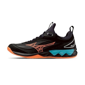 Mizuno Wave Luminous 3 男鞋 黑橘色 緩衝 針織 室內運動 羽排鞋 慢跑鞋 V1GA2420-06