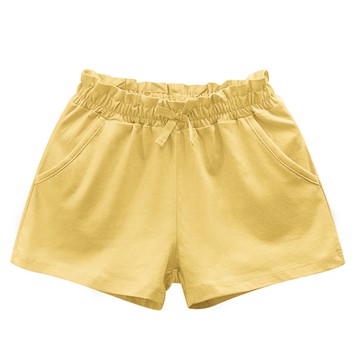 27home - 花邊鬆緊純棉短褲-淺黃色