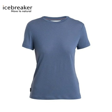 【Icebreaker 女 Core 圓領短袖上衣《復古藍》】0A56Y4/排汗衣/短T/羊毛衫