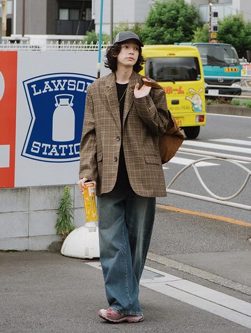 心不在焉 復古格紋西裝外套