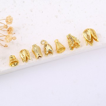 Yd0702--（10pcs）DIY新娘頭飾配件古風發簪流蘇玲蘭花托材料新款花帽飾品配件