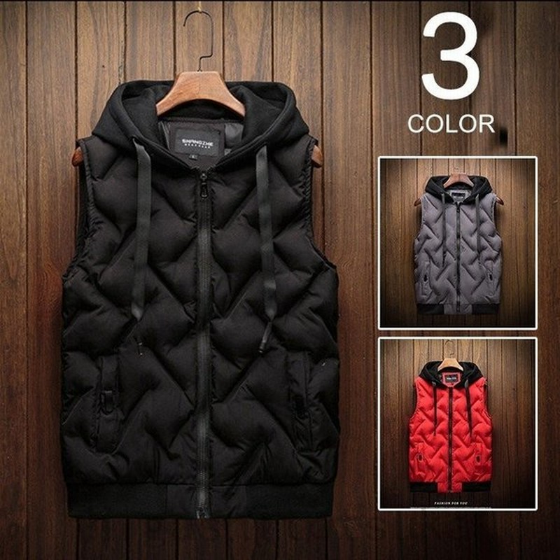 おしゃれ 中綿ベスト メンズ ベスト ダウンベスト アウター フード付き 軽量 無地 ベストジャケット 暖かい 秋冬 中綿入り 通販 Lineポイント最大get Lineショッピング