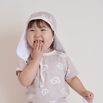 peekaboo 脆餅可頌後加長防曬泳帽｜嬰兒泳帽 寶寶帽子 嬰兒泳衣 兒童泳帽 女童泳帽 男童泳帽 韓國童