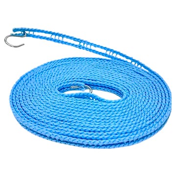 AXIS 艾克思 防風曬衣繩  5M長度  1.4公分寬度  PE塑膠材質  附鐵鉤  藍色  2條