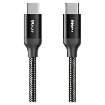 biaze 畢亞茲 PD100W Type-C-Type-C 充電傳輸線 編織款 20V 5A  1.5m  黑色  1條