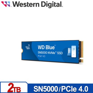 WD 藍標 SN5000 2TB M.2 PCIe 4.0 NVMe SSD 固態硬碟 WDS200T4B0E