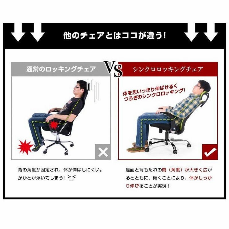 オリジナル設計 オフィスチェア メッシュ ハイバック ロッキング