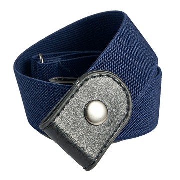 本革職人 生活休閒無段調節彈力隱形腰帶  藍色  43~78cm