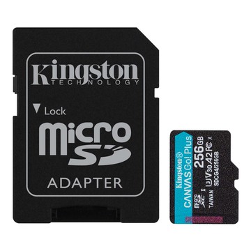 Kingston 金士頓 Canvas Go!Plus microSD A2 U3 V30 記憶卡 附轉卡 SDCG4/256GB  1個  256GB