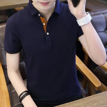 台灣出貨【衣貳山】夏季男士polo衫 純棉短袖Polo衫 翻領立領短袖t恤 吸汗透氣 素色polo衫男 商務polo衫