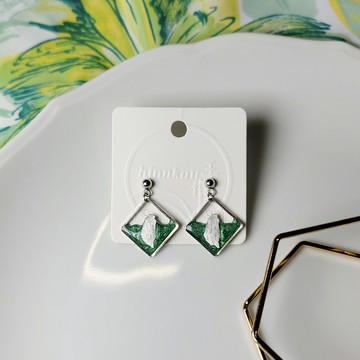 飄洋 台灣 手繪熱縮片 耳環