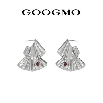 GOOGMO佛扇系列耳釘女2025年新款洋氣潮小眾設計扇形耳飾氣質百搭