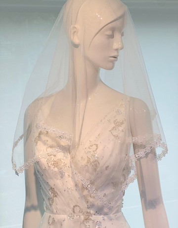 波西米亞 古典蕾絲 方形頭紗