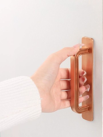 公司貨免運 附發票 免打孔衣柜門抽屜玻璃移門廚房柜自粘門窗把手櫥柜門把粘貼式拉手-快速出貨