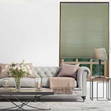 酪梨單循環珠鍊半遮光蜂巢簾 (Avocado)