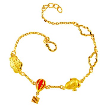 史努比SNOOPY-遨遊世界-黃金手鍊