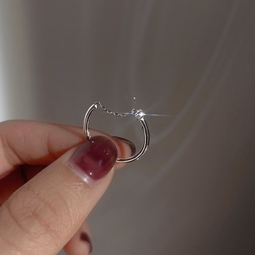 Nick House⚜🚀鍍 925銀 鏈條戒指 鍊條戒指 鋯石 戒指 鑽石戒指 可調式戒指 銀戒指 戒子 戒指女生