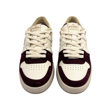 FENDI 品牌經典雙F LOGO拼色拼皮款休閒鞋(US7/41號)