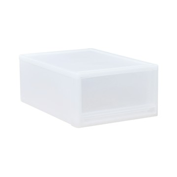 【日本JEJ】日本製多功能單層抽屜收納箱(全霧透/中)-單層32L-2入