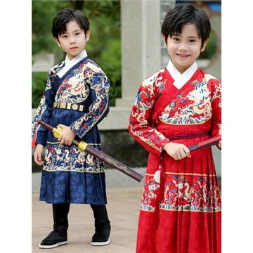 兒童錦衣衛男童飛魚服女童裝曳撒中國風兒童漢服演出服寶寶春秋冬