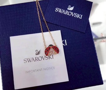 施華洛世奇躍動水晶瓢蟲造型金色項鍊