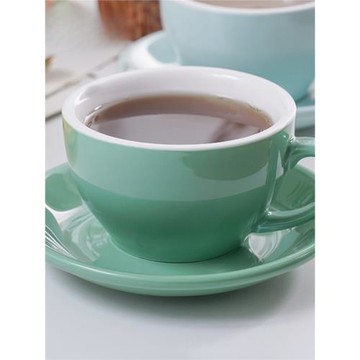 250ml陶瓷咖啡杯碟酒店咖啡廳卡布奇諾拿鐵拉花杯簡約家用咖啡杯