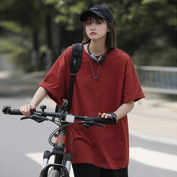 日雜風穿搭基礎款寬版短袖T恤 / 男女皆可穿 / oversize落肩寬鬆 / 7色 / S-5XL / 大尺碼【QTJBYHY33】