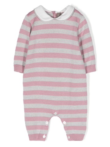Little Bear - stripe-print virgin wool romper - kids - Virgin Wool - 3 mth - Grey