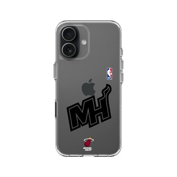 iPhone 17 Clear Case（相機按鈕） 透明 - NBA - B&W-邁阿密熱火 Miami Heat B&W - Light