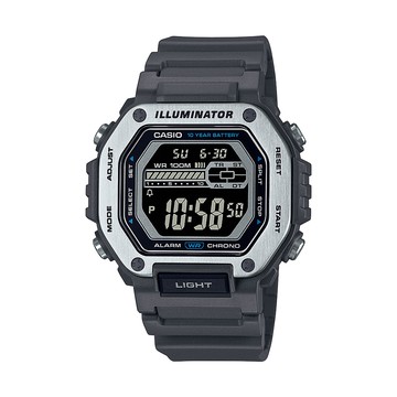 【CASIO】百米防水十年電池數位錶-MWD-110H-8B