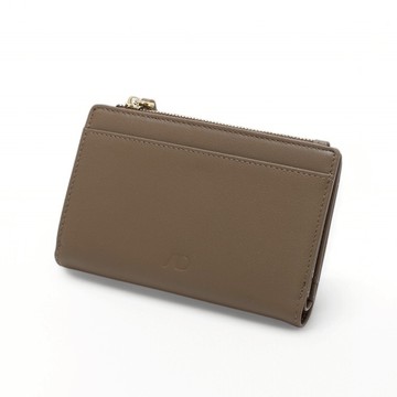 ANNA DOLLY 質感真皮大容量多卡位中夾 咖啡色