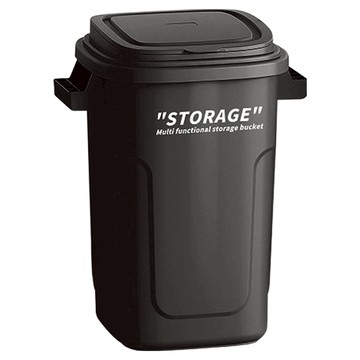 工業風資源回收垃圾桶  含蓋 41.5 x 32.5 x 50.5cm  石墨黑