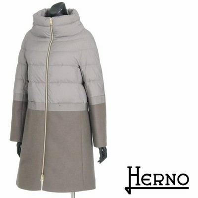 数量は多 ヘルノ Herno ダウンコート サイズ40 M レディース グレーベージュ ブラウン 長袖 冬 100 本物保証 Grupovegadiaz Com