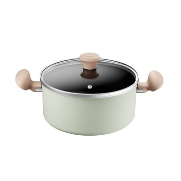 Tefal 法國 抹茶時光系列24CM不沾雙耳湯鍋-加蓋(電磁爐適用)