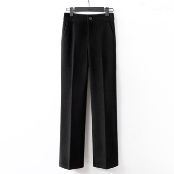 毛呢褲子女秋冬季2025年新款休閑高腰闊腳褲垂感直筒長褲寬松加厚